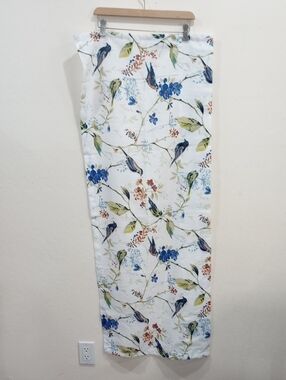 Vogol White Bird Print Valances, Set Of 2 Panels